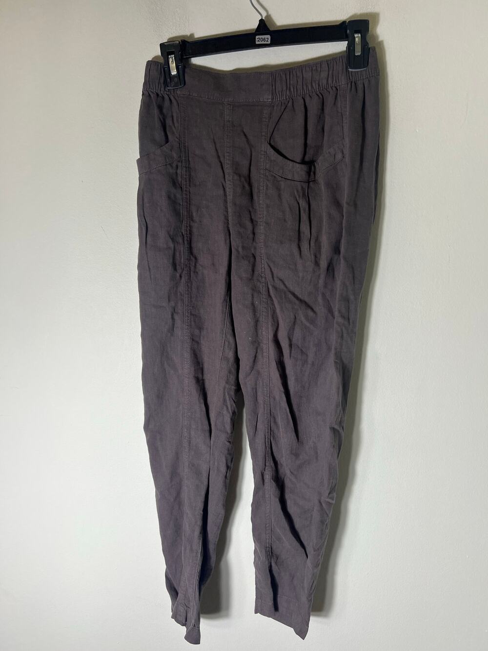 Cynthia Rowley Gray Linen Elastic Waist Loose Fit Pants SZ S